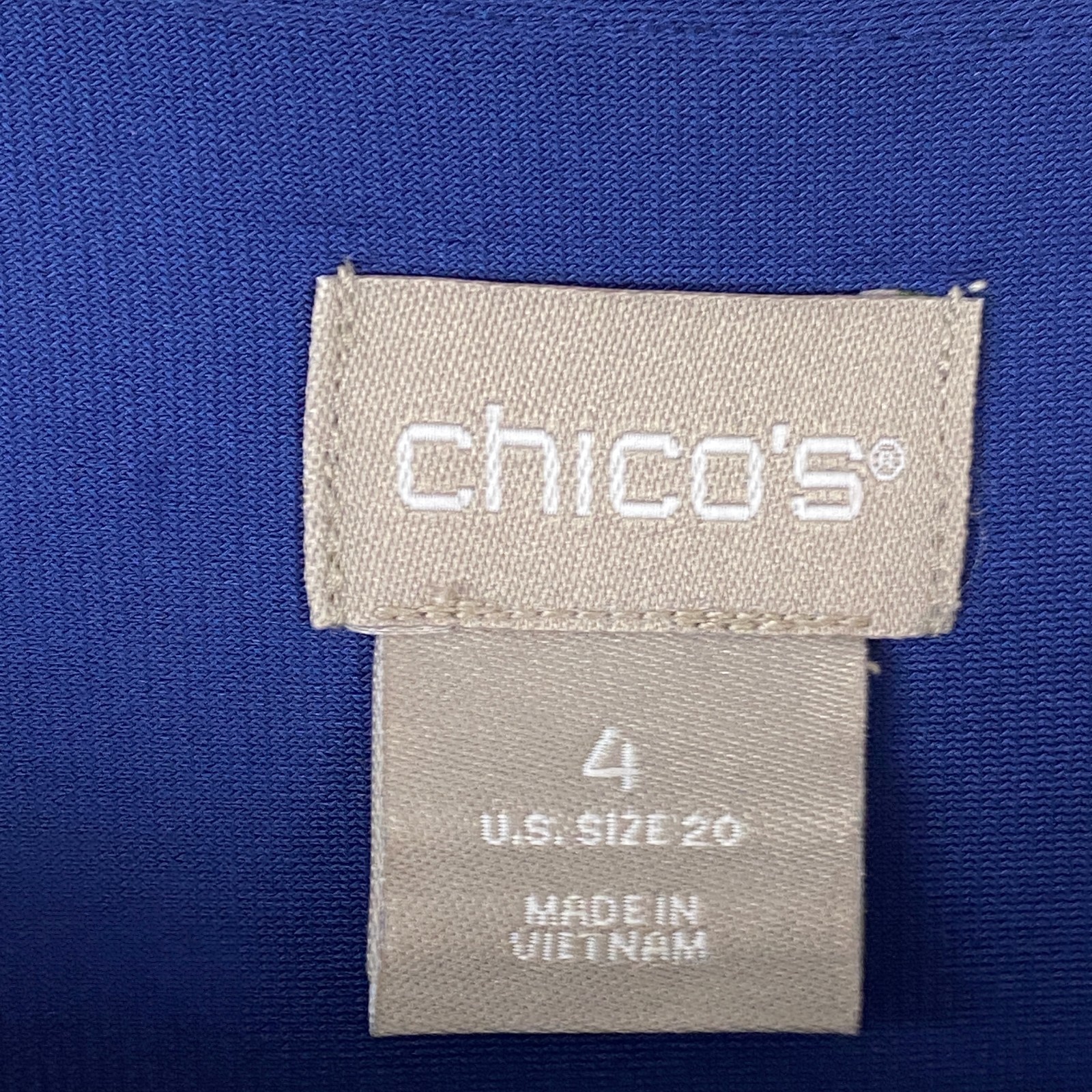 Chicos Medallion Print Tie Sleeve Shift Dress Size 4 US 20 2XL Blue Pink Floral