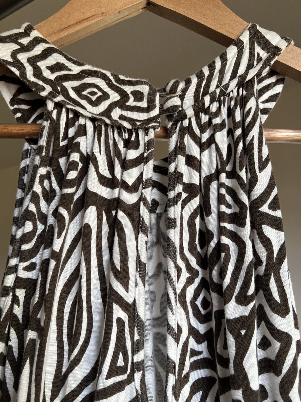 Banana Republic Maxie Sleeves Brown & White Dress Size XS