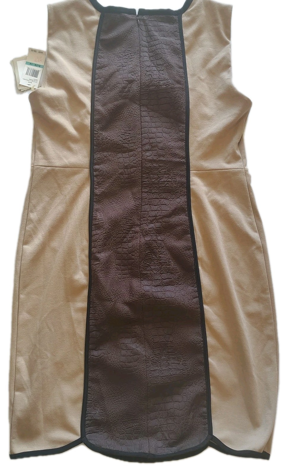 Beige By Eci Women’s Size 16 Stretch Sleeveless Dress Brown And Beige A3