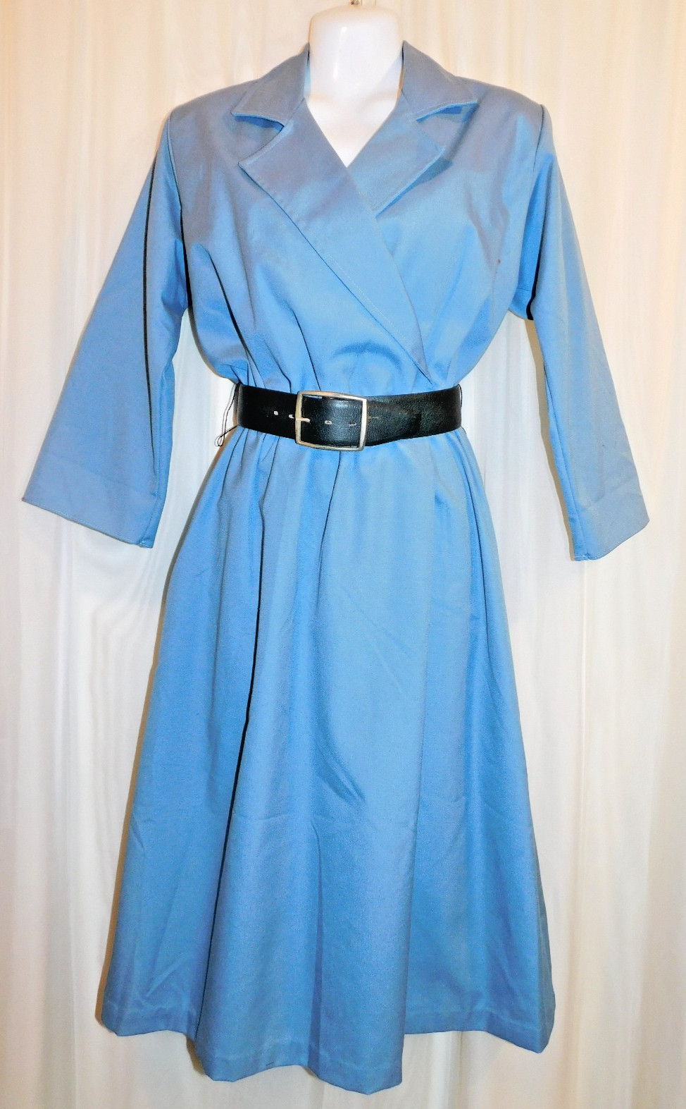 Vtg. EJM PETITE Full skirt Blue DRESS Women’s Size 10