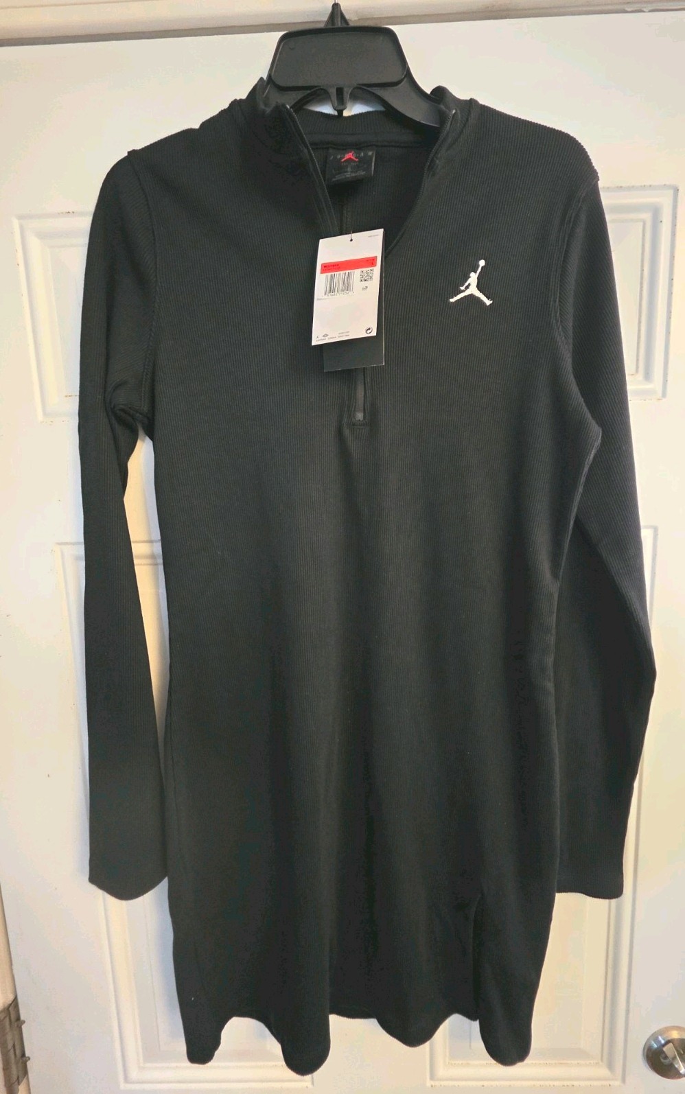 Nike Jordan Women’s Half-Zip Ribbed Knit Dress Black HF9478-010