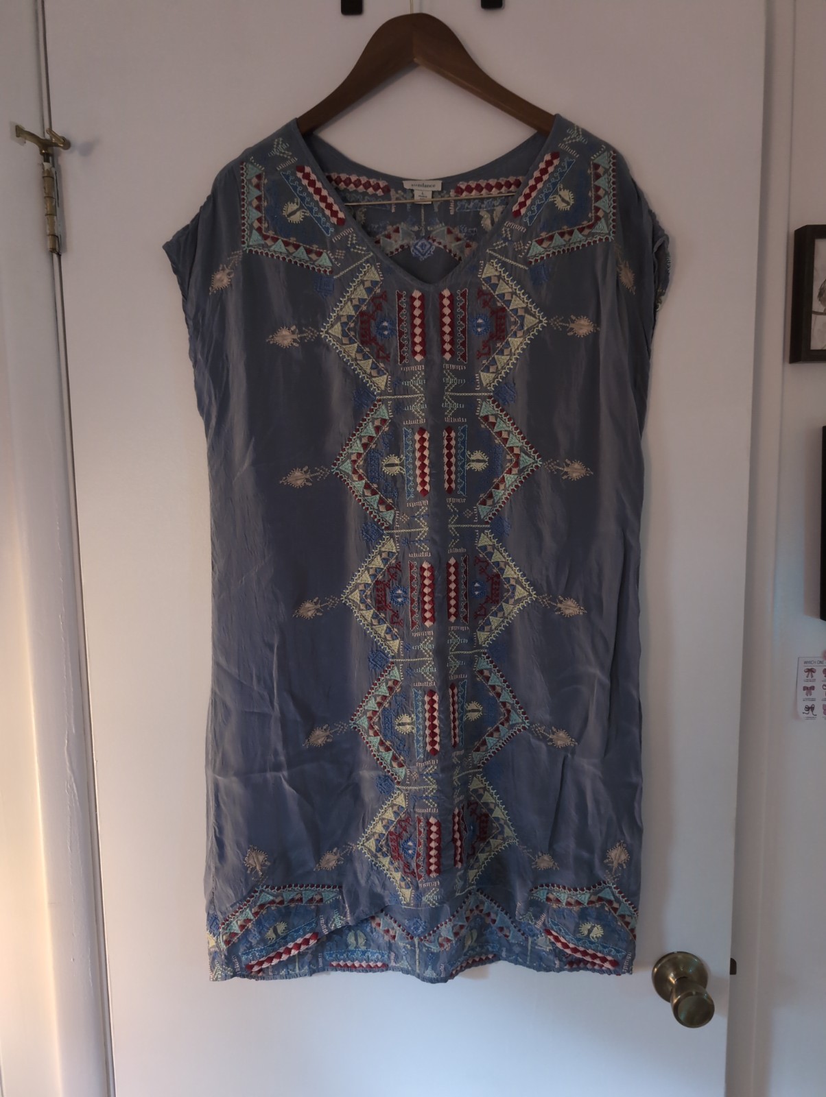 Sundance Women’s Size L Straight Fit Short Dress Embroidered Floral