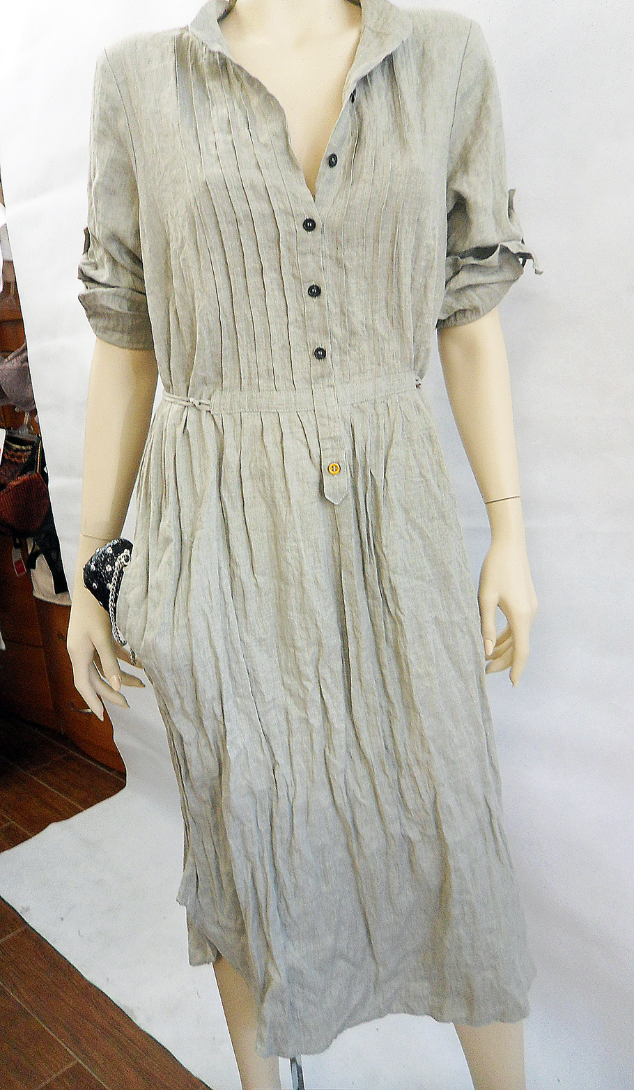 DRESS LINEN SHIRT POCKET ORGANIC MADE IN EUROPE LONG SLEEVE S M L XL 2XL 3XL