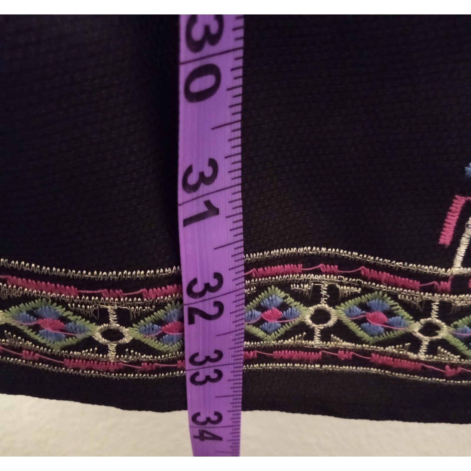 Flying Tomato Black Geometric Tribal Embroidered Tunic Shift Dress Size L Boho