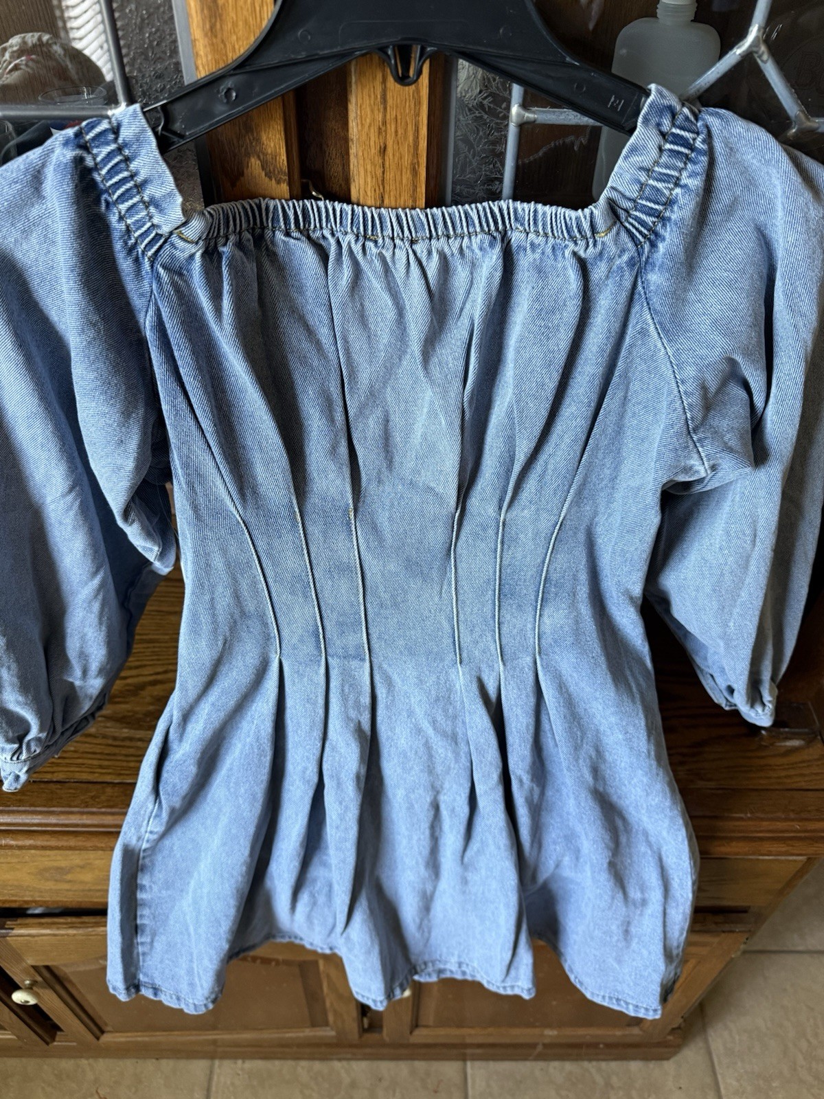 Venus Blue Denim Square Neck Fit & Flare Button Front Dress Women’s 6