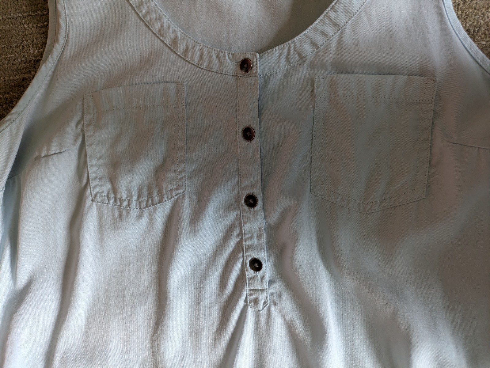 Eddie Bauer Lightweight Tencel Dress Button Tie Belt Sleeveless Sz 12
