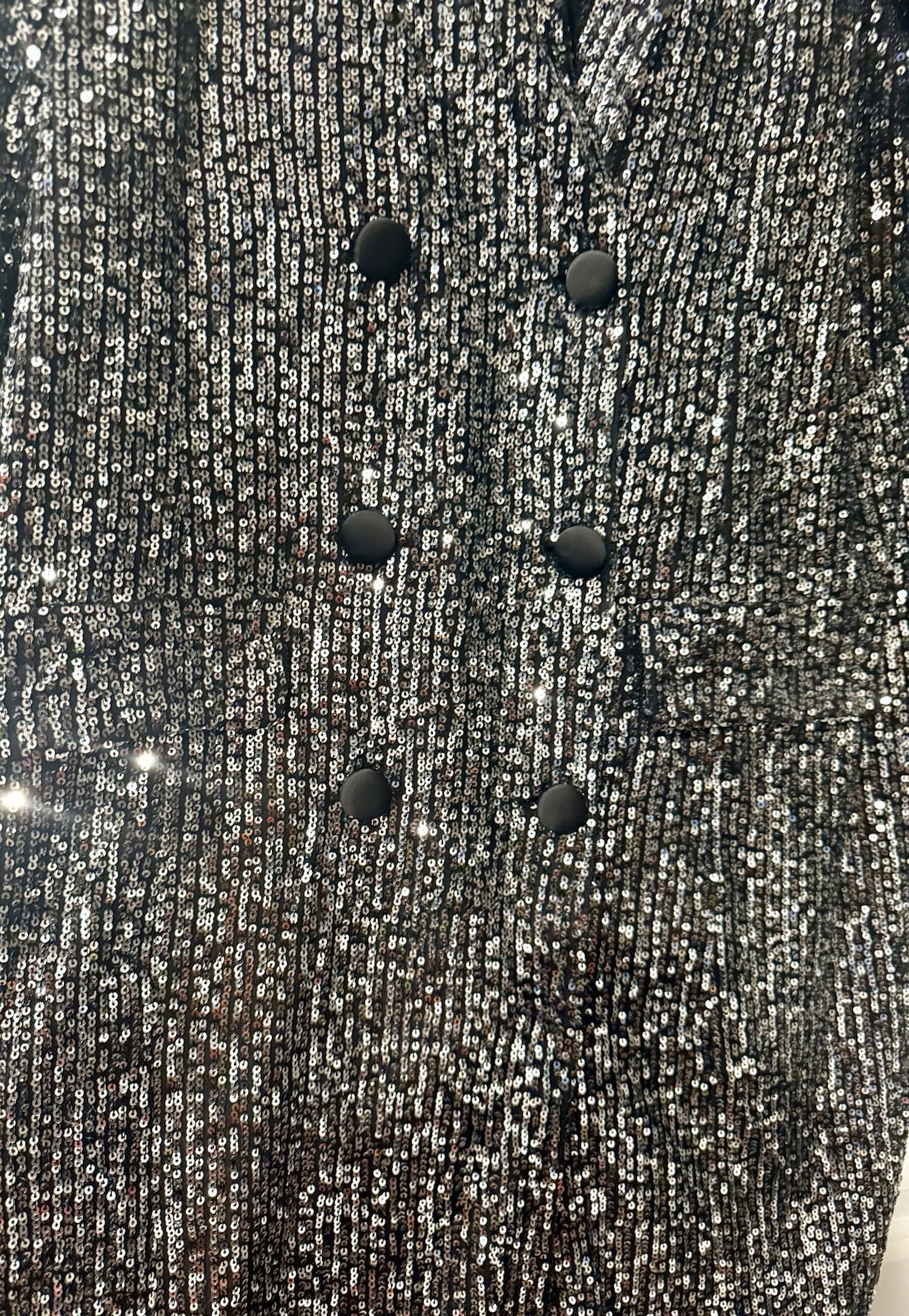 New York And Company, Sequence, Silver, And Black Blazer Dress, Size Extra Large