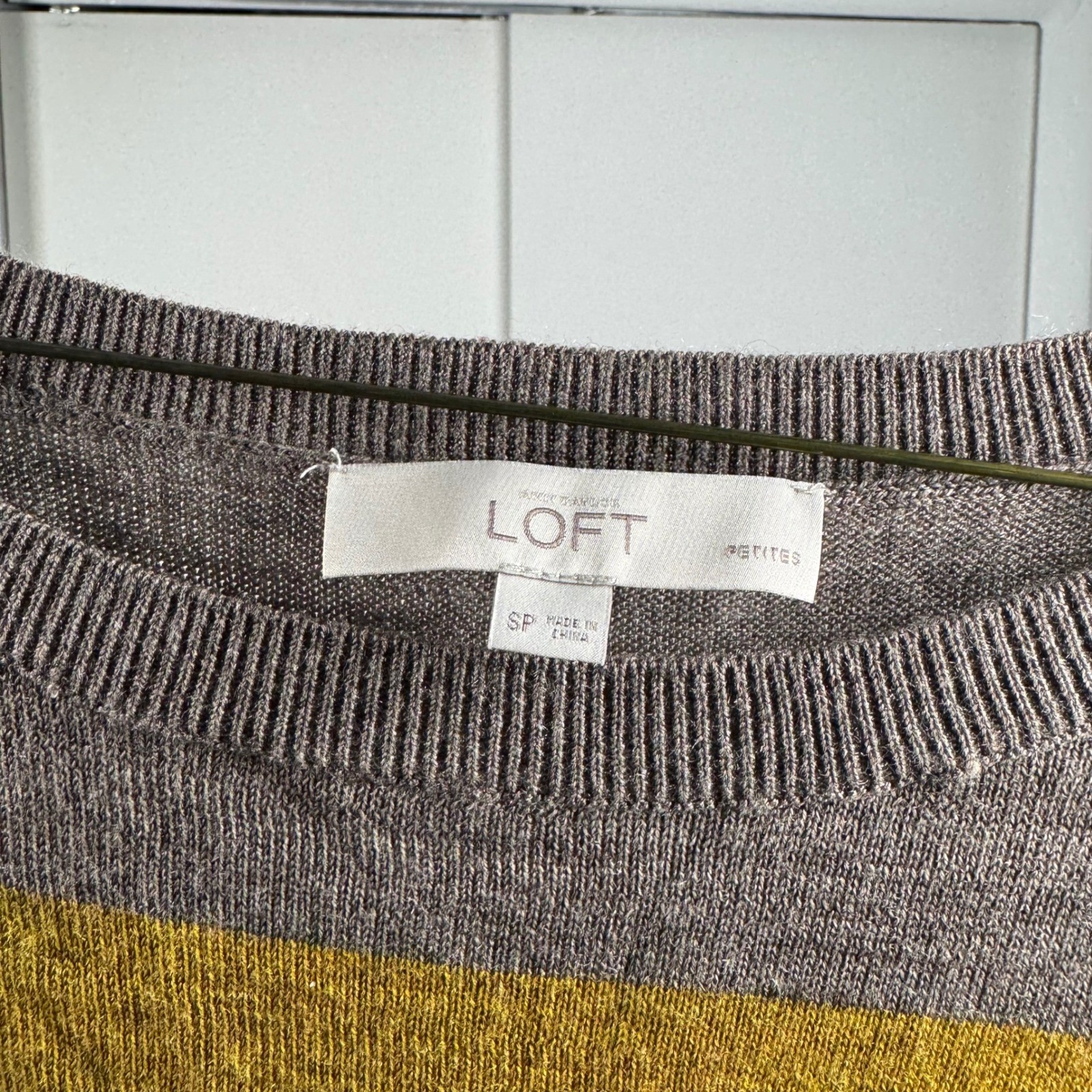 LOFT Petites Wool Blend Striped Sweater Dress Multi Color Long Sleeve SP