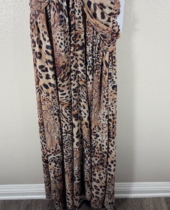 Michael Costello × REVOLVE Natalia Gown in Brown Animal Medley Size S
