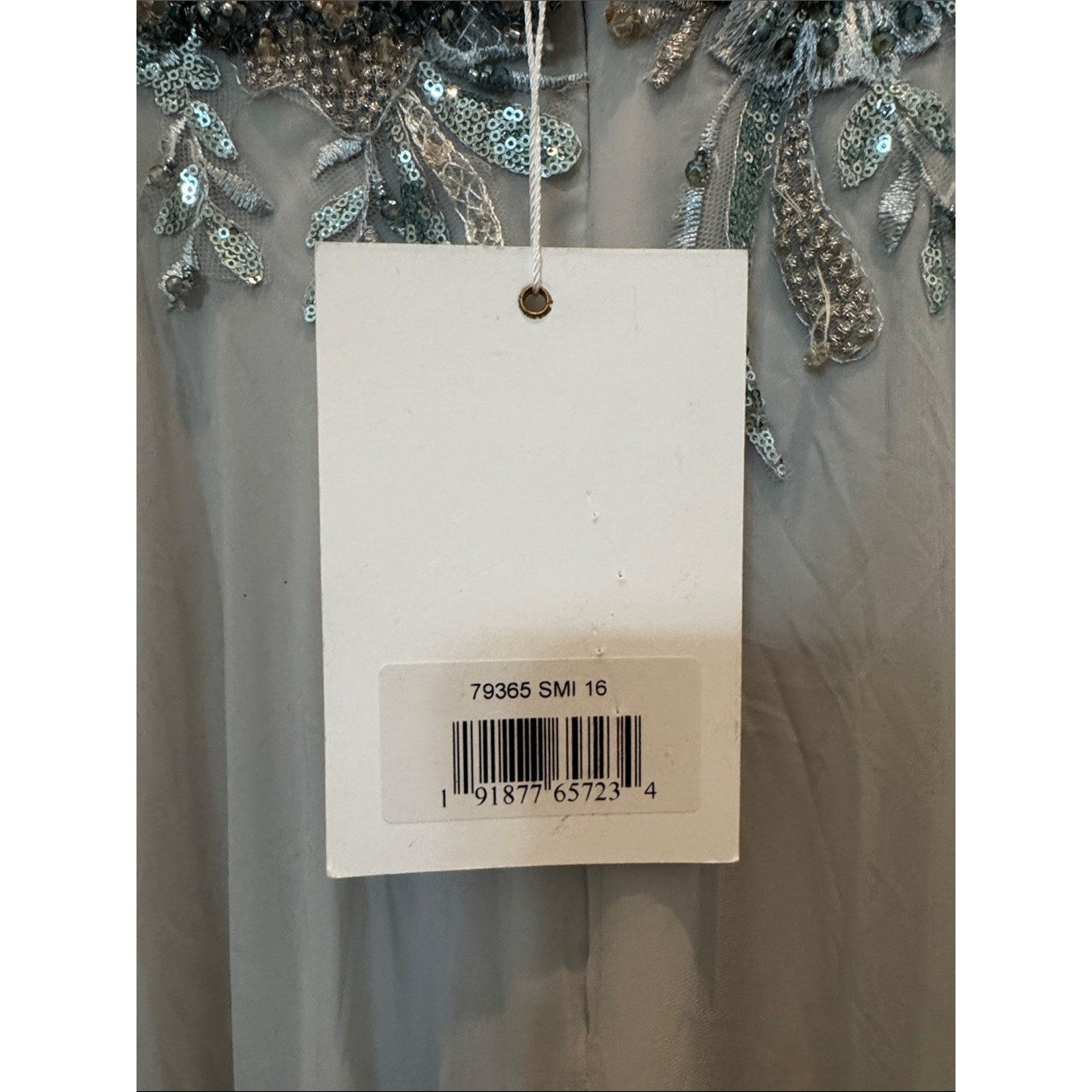 Mac Duggal 79365 Blue Embellished Chiffon Cap Sleeve A-Line Gown Size 16 NWT