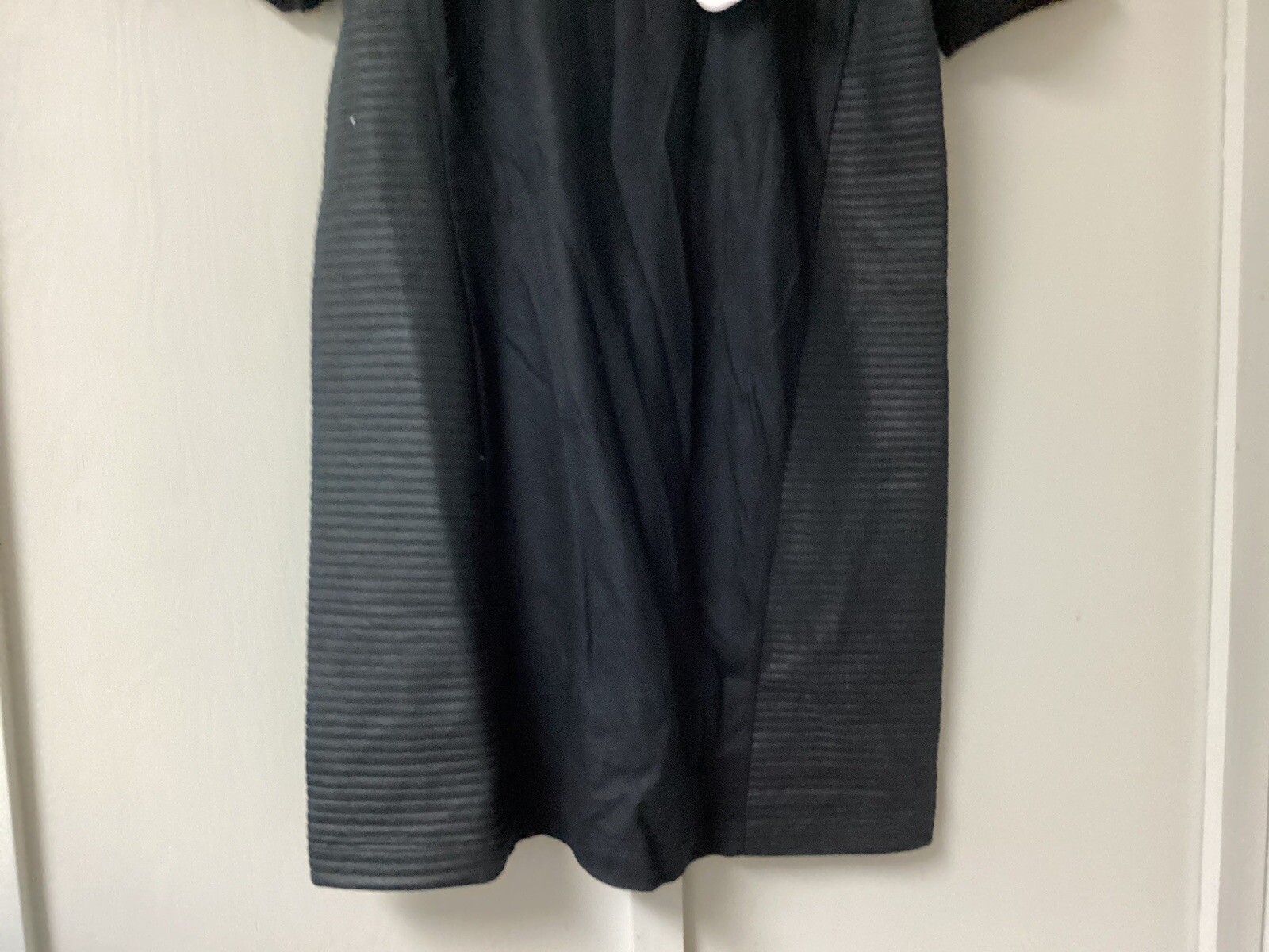 Fabletics Brenna Black Quilted Sweater Dress Size Large Short Sleeve Fleece New