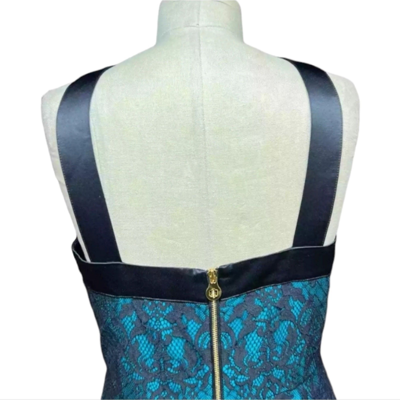 Draper James Betty Party pLace Halter MiniKnee Length Dress Teal Black Size 10