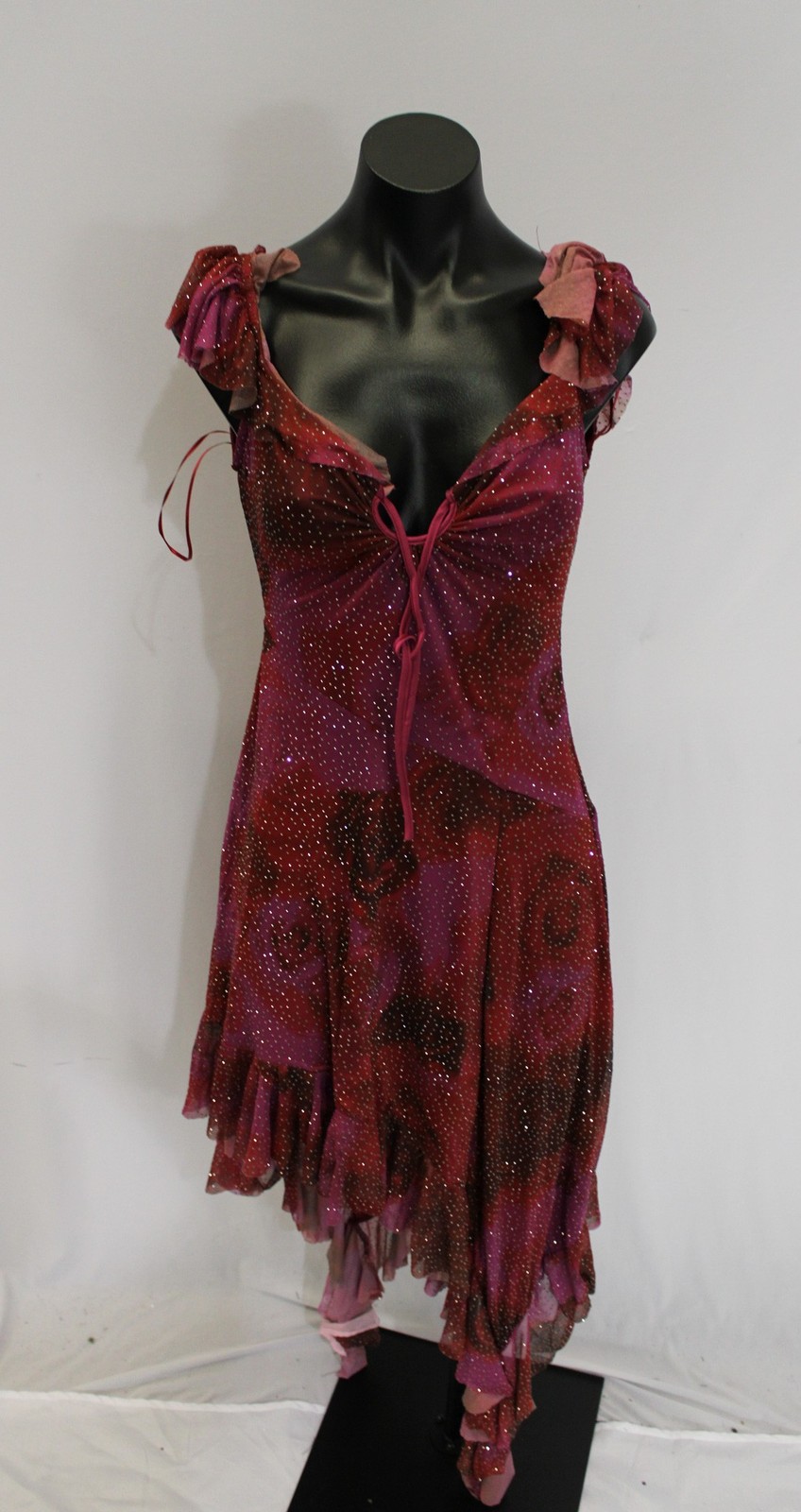 Urban Outfitters Women’s Hyacinth Rhinestone Ruffle Midi Dress AC2 Multi Size XS