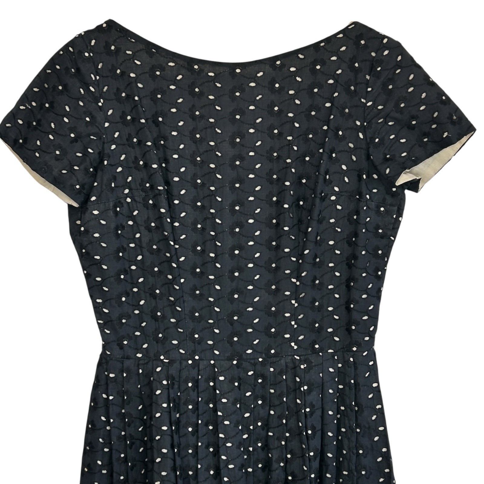 Vintage Billy Dee Eyelet Rockabilly Dress Small Whimsigoth Fit Flare 50s Midi