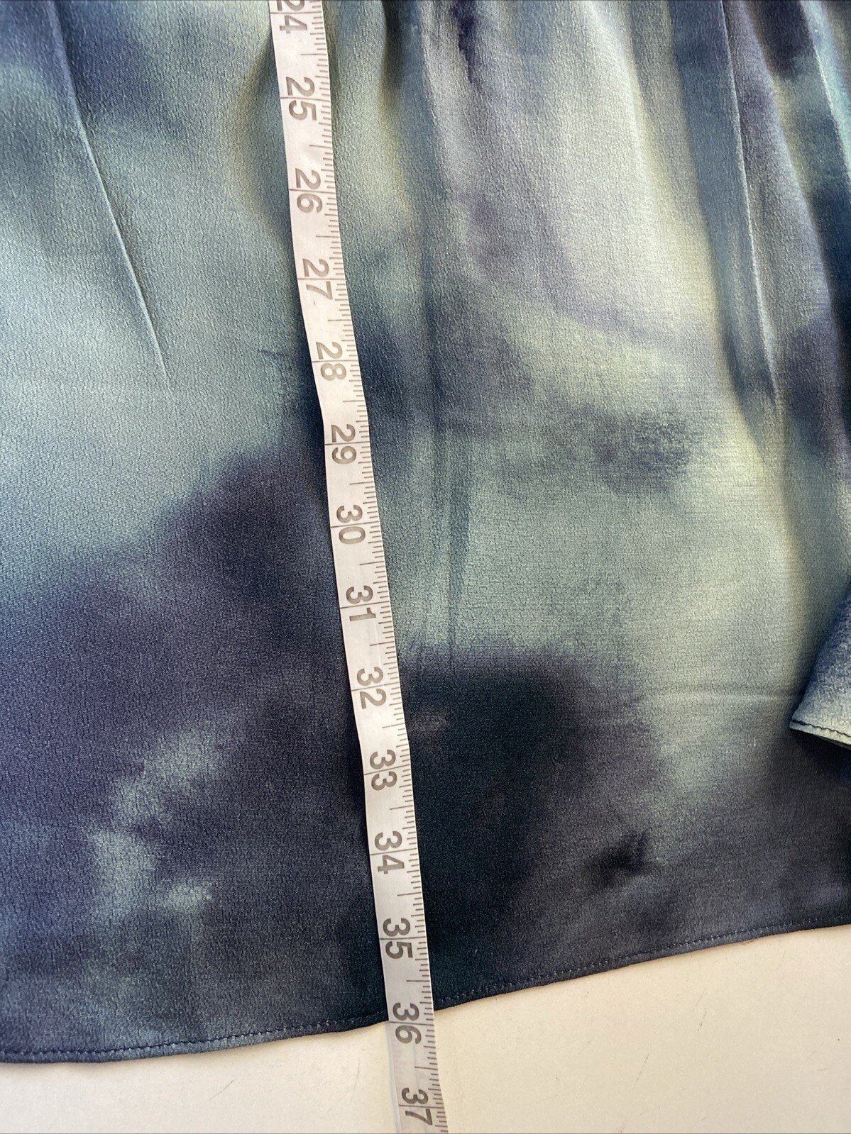 Fig & Basil Blue/Green Ombré/Dye Print Long Sleeve Dress 12 New