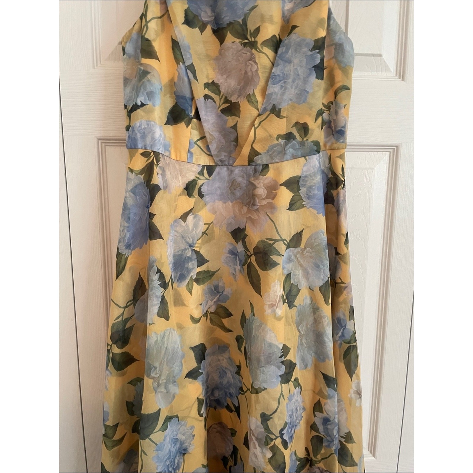 Sachin & Babi Kate Draped Floral Print Organza Gown Dress size 8