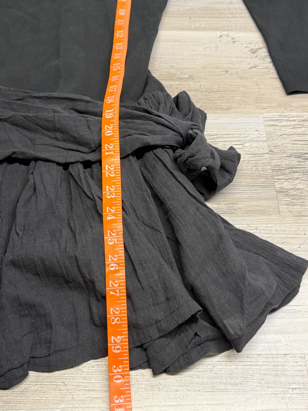 NWT Free People Free-Est Black Drop Waist Mini Dress Sash Tie Belt M