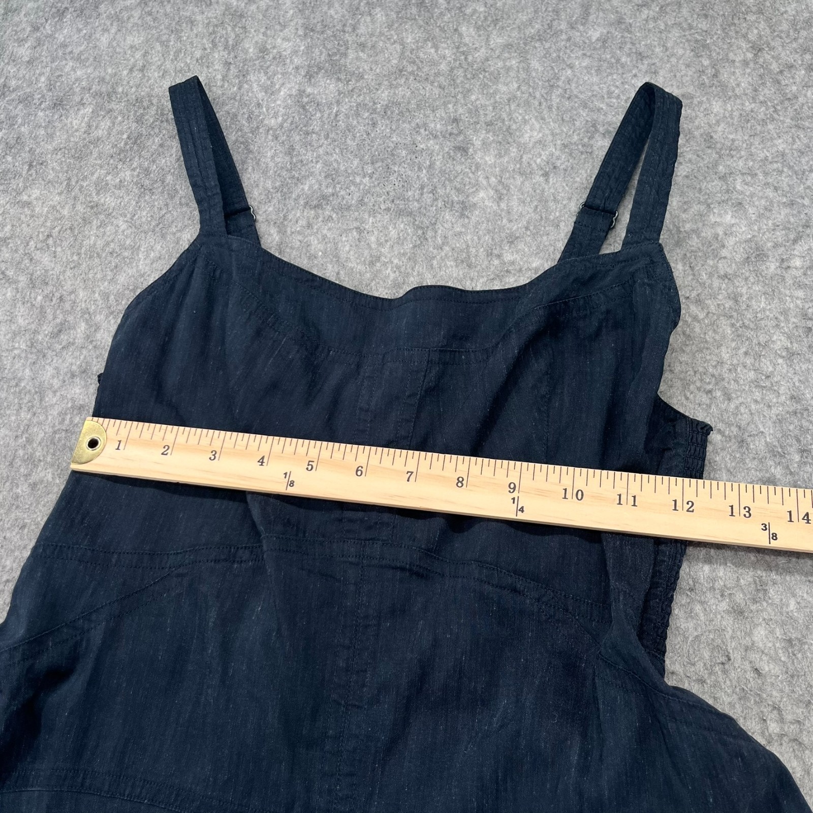 A.L.C. Navy Blue Harlow Linen Sleeveless Midi Dress Size 8