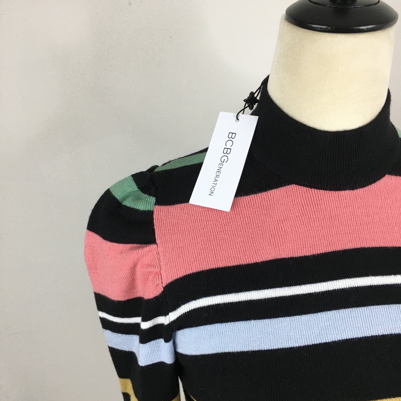 NWT BCBGENERATION MultiColor Striped Knit Sweater & Skirt Set Womens sz Small/XS