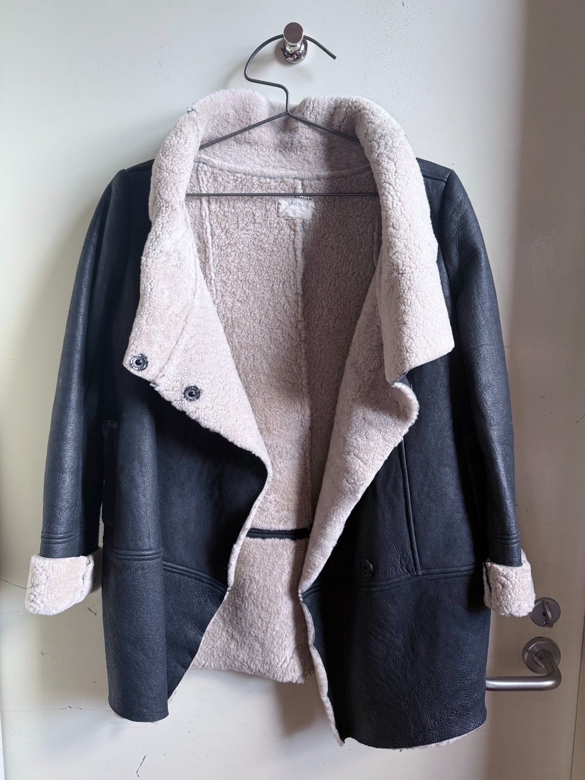 Gary Graham Stunning condition XS-S real leather shearling coat jacket Y2K