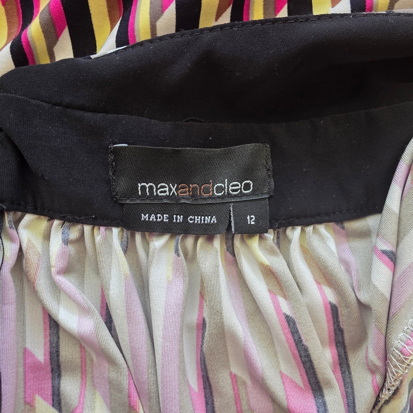 Max and Cleo Halter Dress Mini Geometric Black Yellow Purple Retro Y2K Party 12