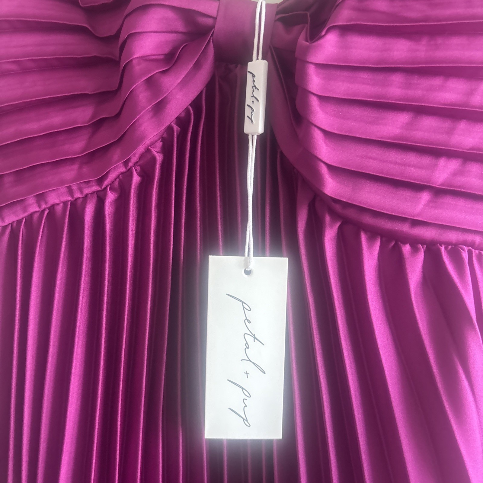 petal and pup Vikki Magenta Pleated Elegant Dress Size 10 Adjustable Straps