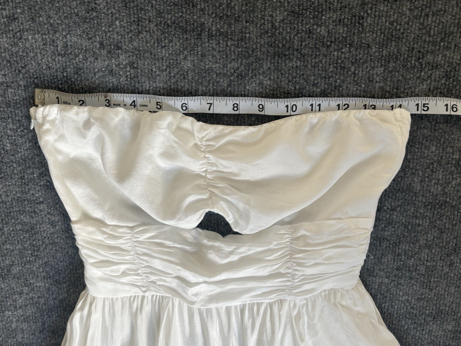Billy J Long Maxi Strapless Chiffon Lined Sheer Dress Size 8 Cream White