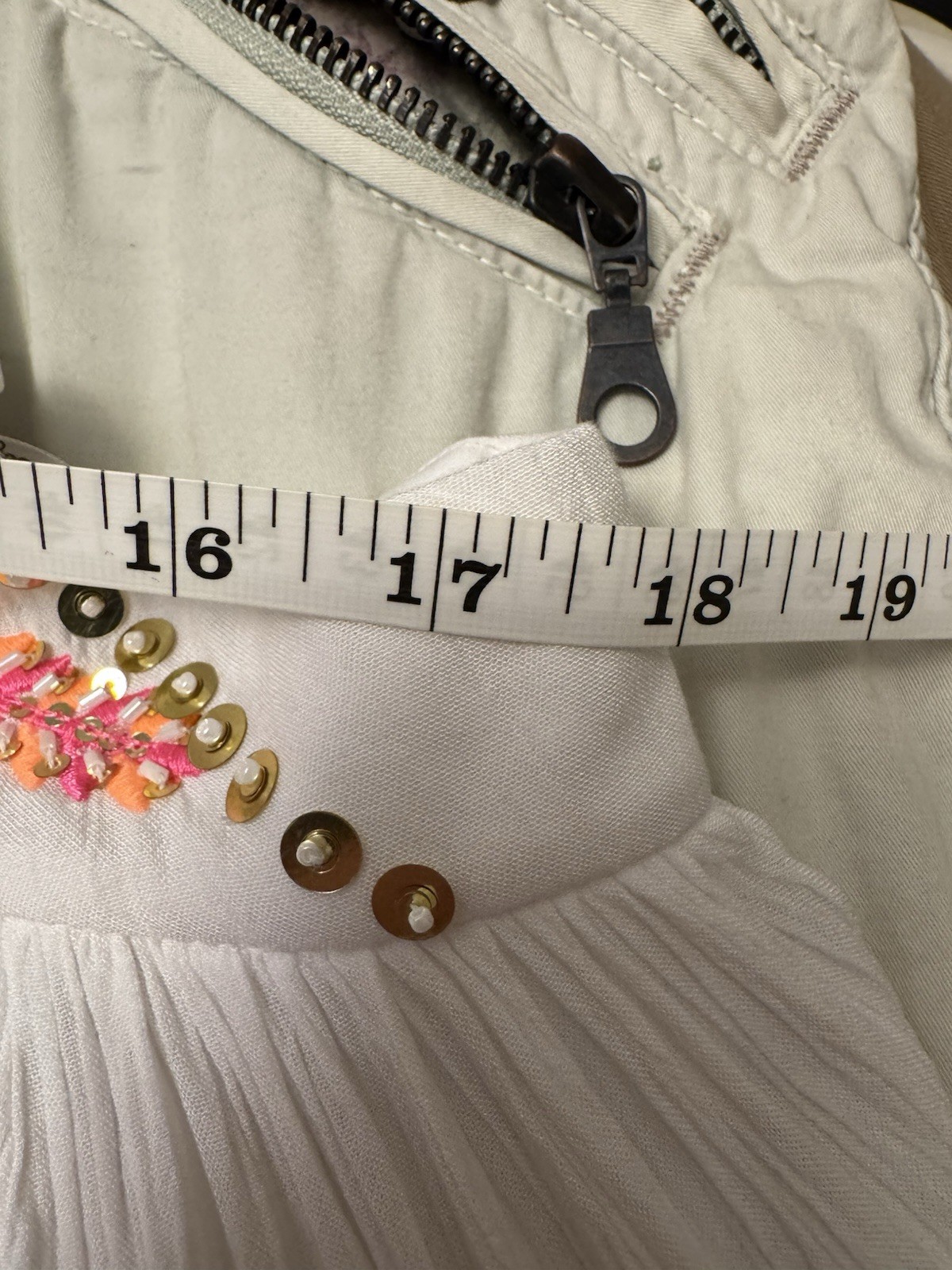 Lilly Pulitzer White Sundress with Pink & Orange Embellished Straps
