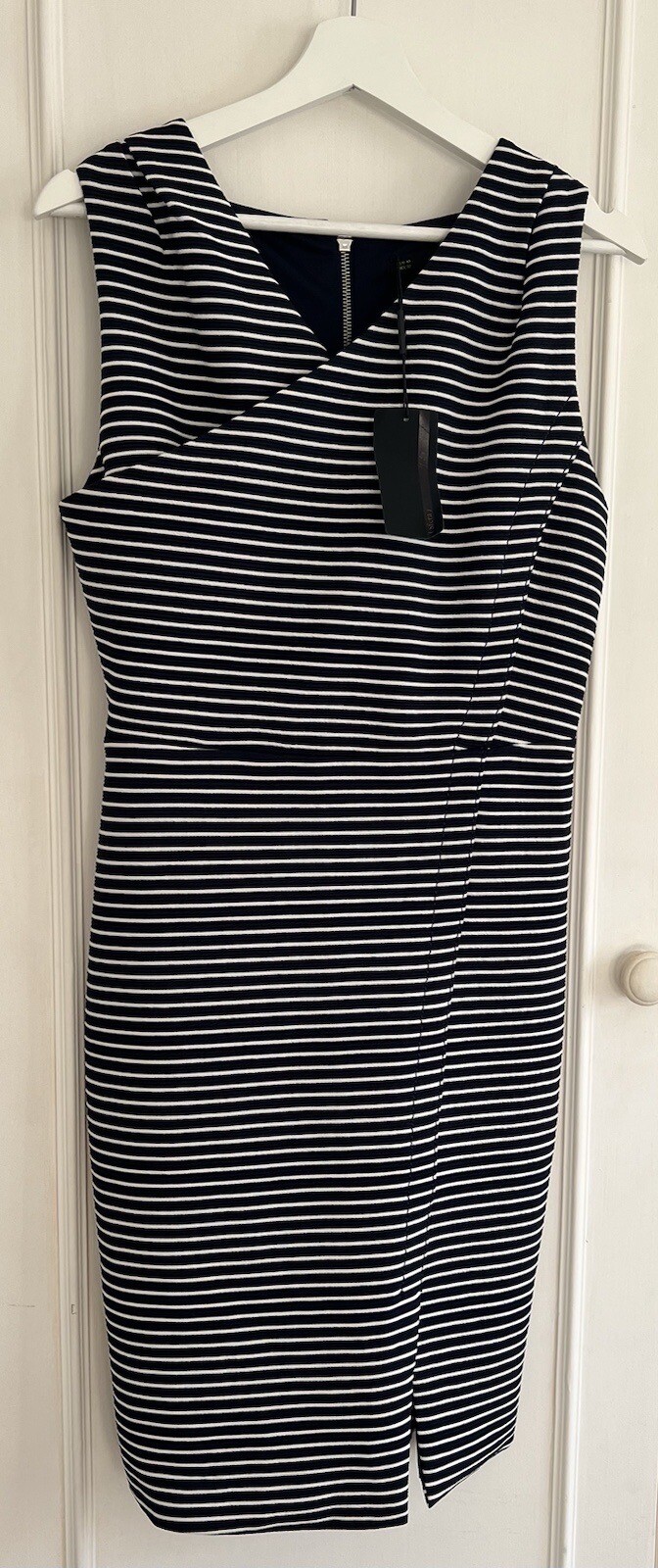 SFERA Navy and White Stripe Bodycon Dress Size Medium (New)