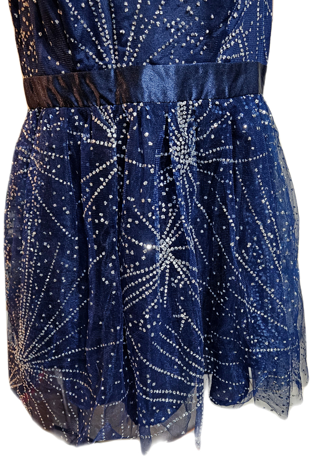 WINDSOR Strappy Sparkly Blue Mini Dress Formal Size Large