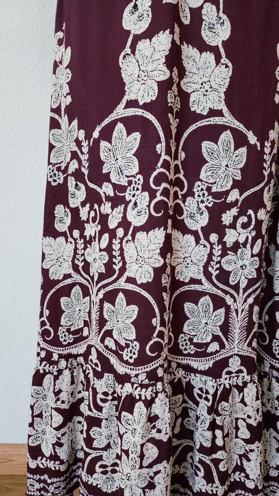 New Anthro Maxi Dress Size Small Medium Floral Print Pockets Peasant Boho Chic