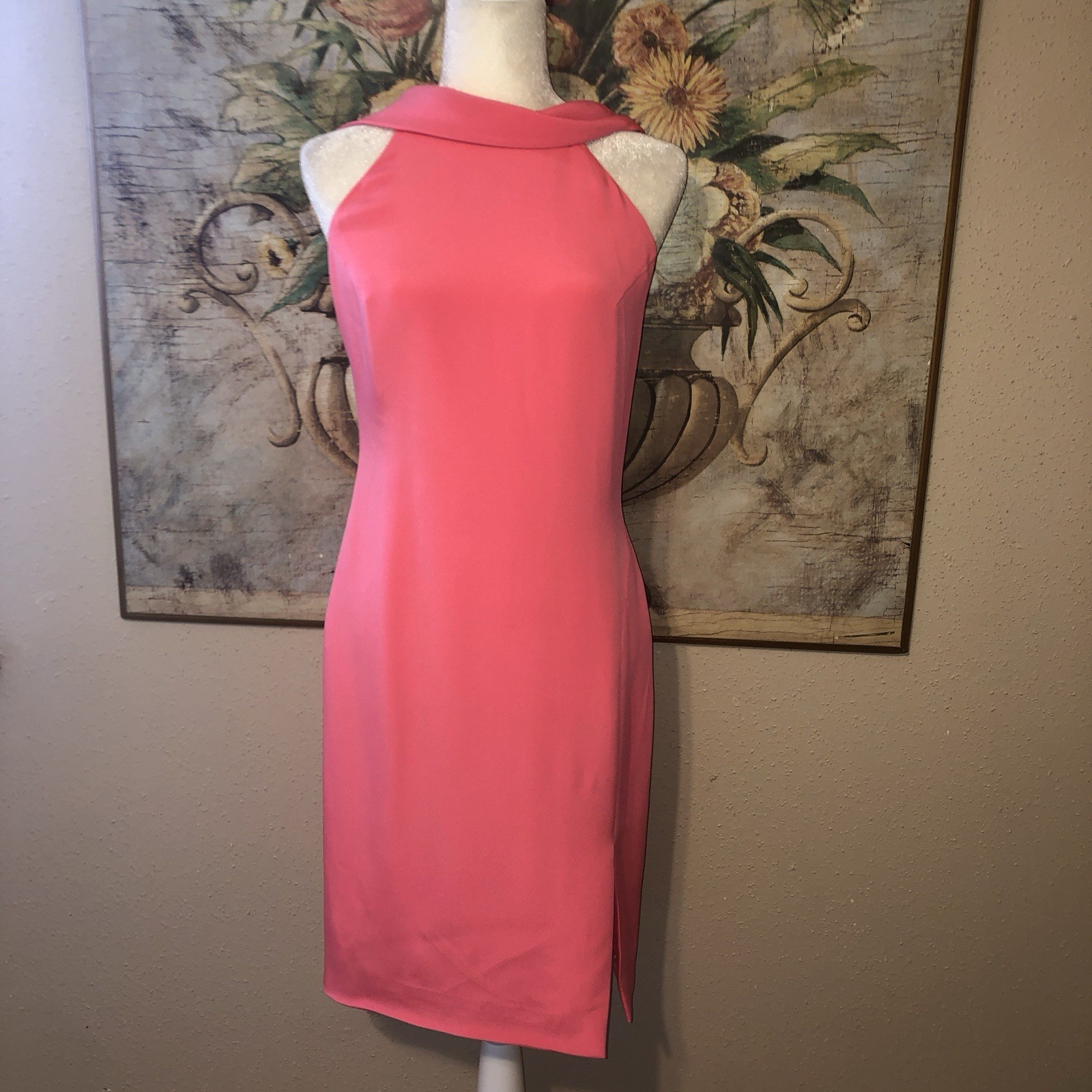 Sz 8 Cushnie et Ochs Pink Anna Open Back Silk Mini Dress