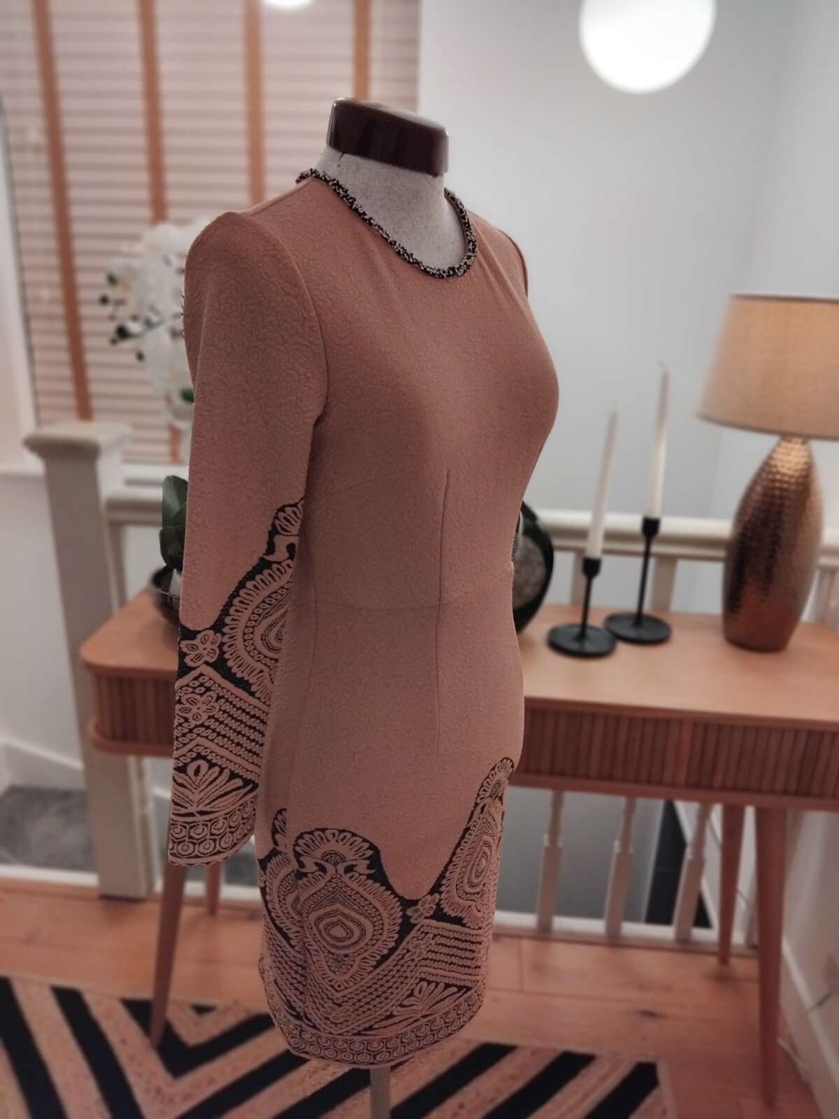 Lovie’s Embossed Printed Shift Dress Size S 38 Inches New Without Tags