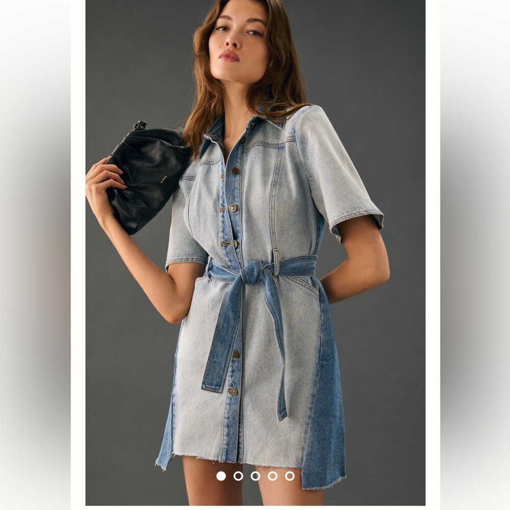 NWT Significant Other Teddie Belted Denim Dress retails for 332.00 size 8