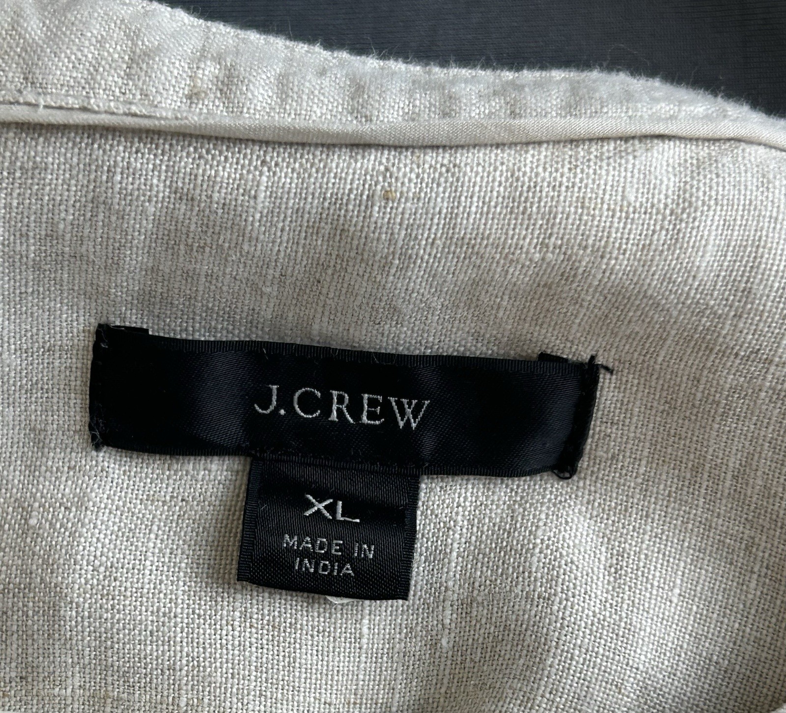 J.Crew 100% Linen Maxi Shift Dress XL Beige Sleeveless Hidden Button Lagenlook