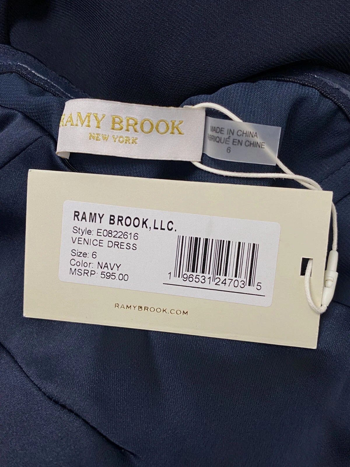 Ramy Brook Women’s Blue Satin Strapless Sweetheart Midi A-Line Dress Size 6
