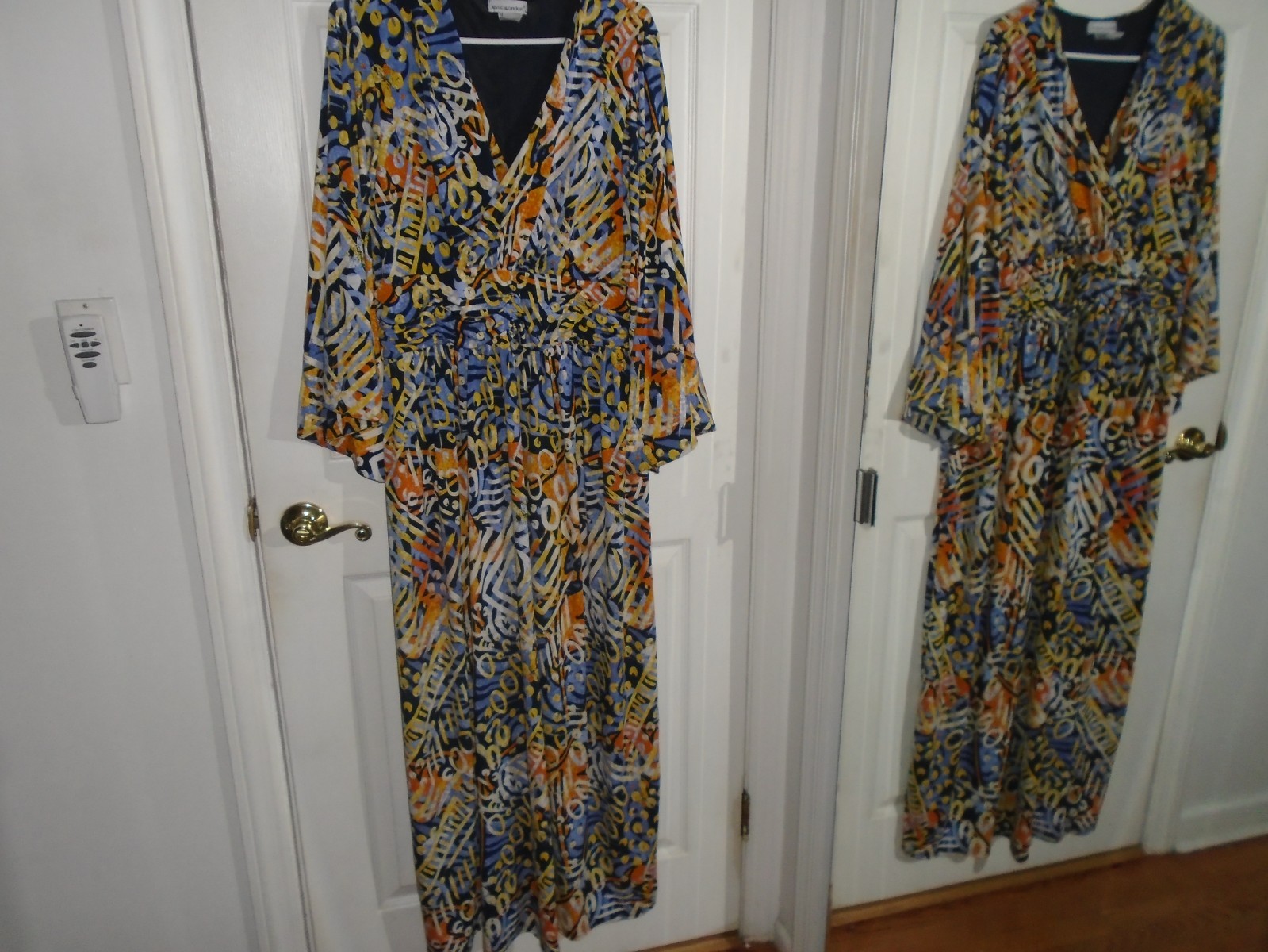 Jessica London Empire Waist Cross Over Bell Sleeve Maxi Dress Size 16