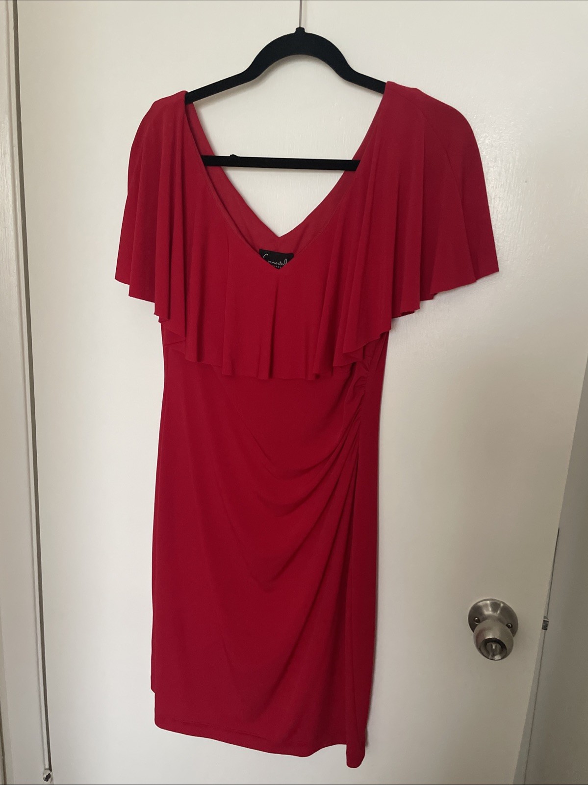 Red Stretchy Cocktail Party Dress