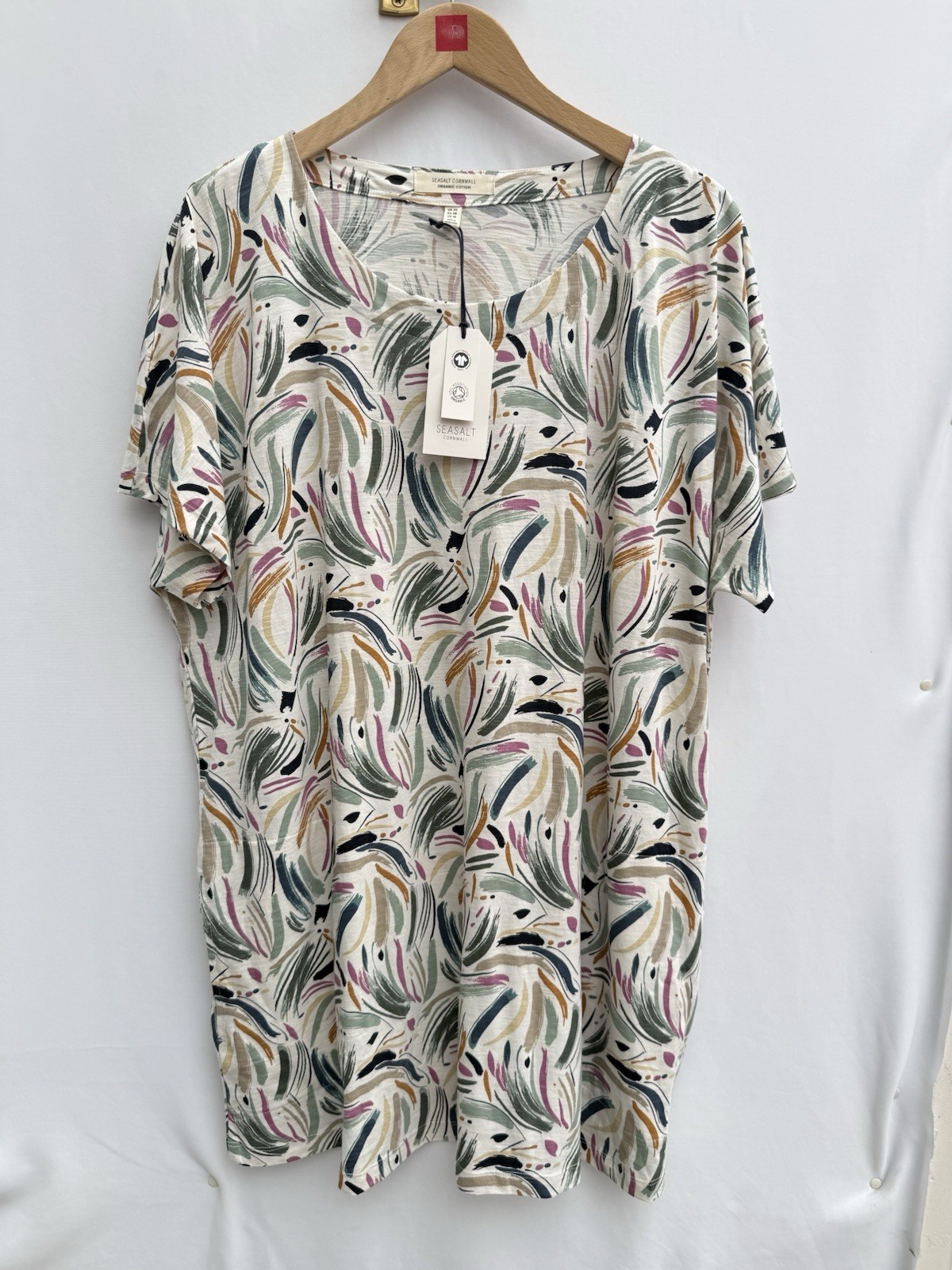 Seasalt Cornwall Ocean Gaze Tunic Dress Womens UK 20 Organic Cotton Dune Marks