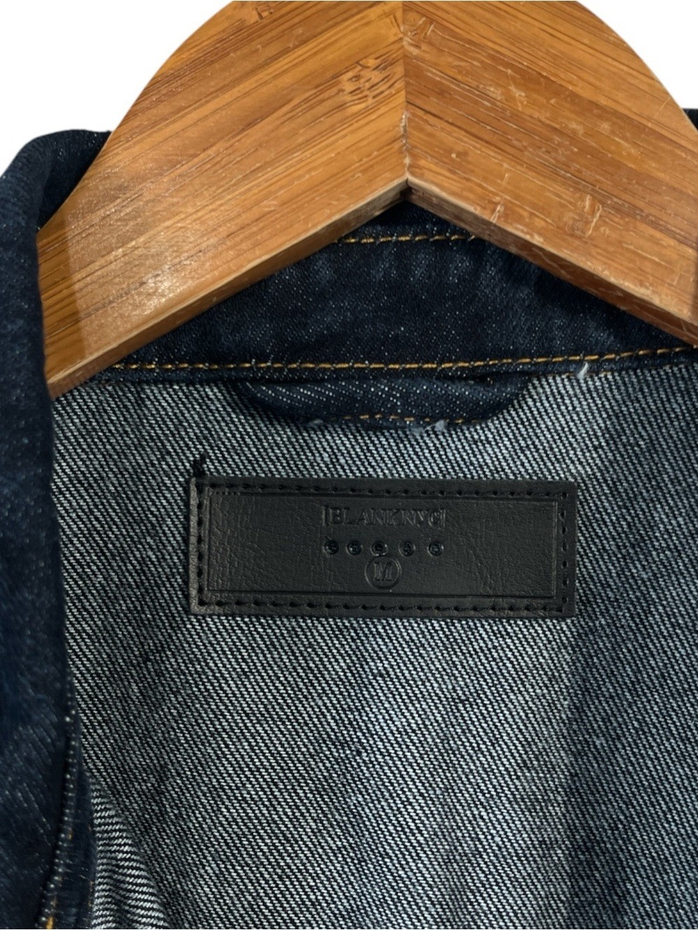 BlankNYC Deep Down Dress in Dark Indigo Wash With Long Puff Sleeves Size Medium