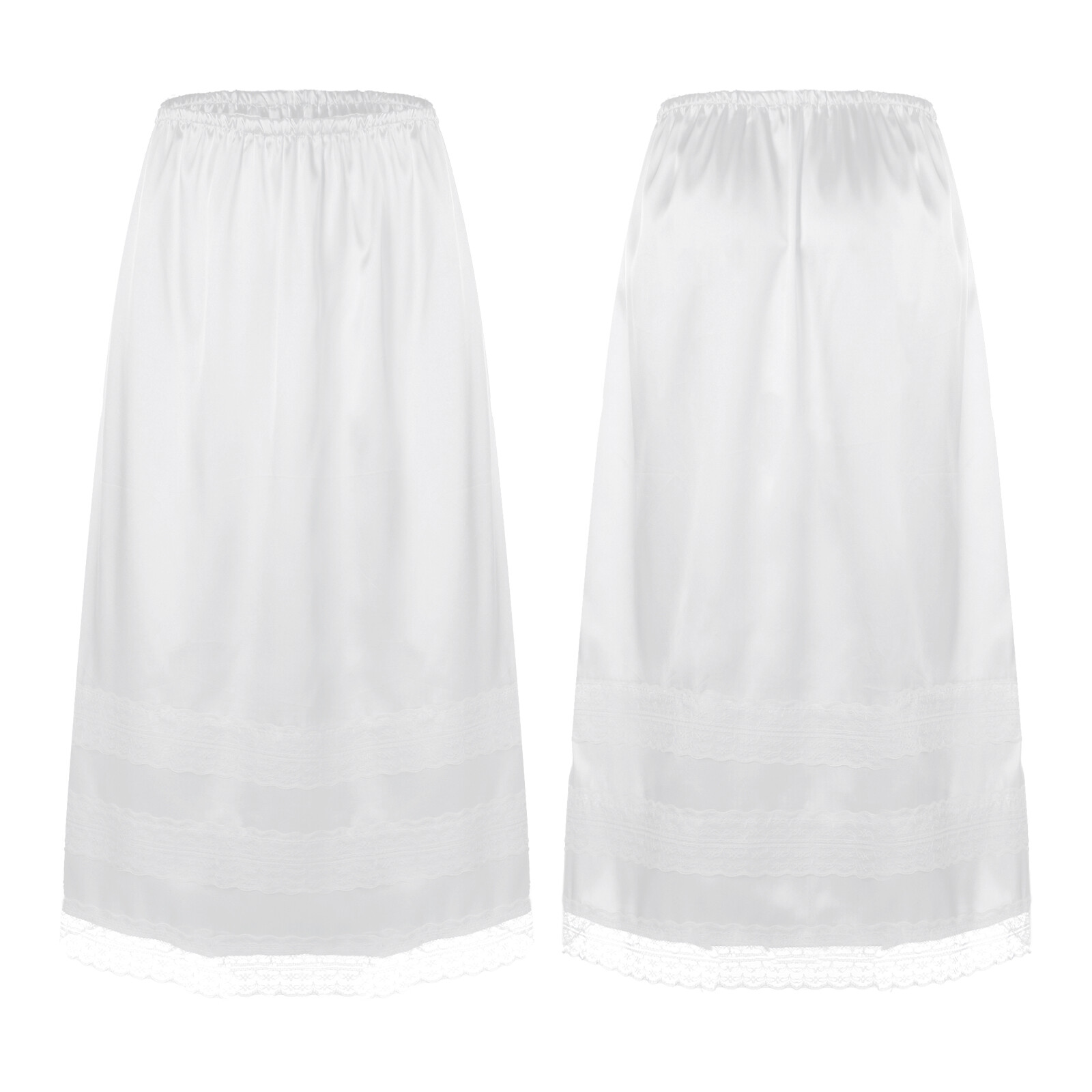 US Womens Half Slip Long Underskirt Elastic Waist Half Slips for Under Dress