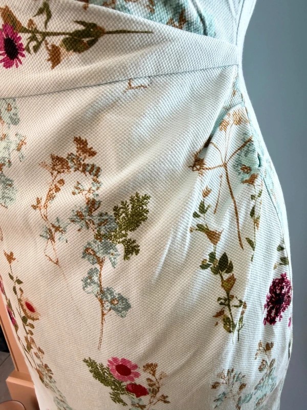 Phase Eight Pale Aqua Blue Cotton Smart Floral Shift Dress UK12