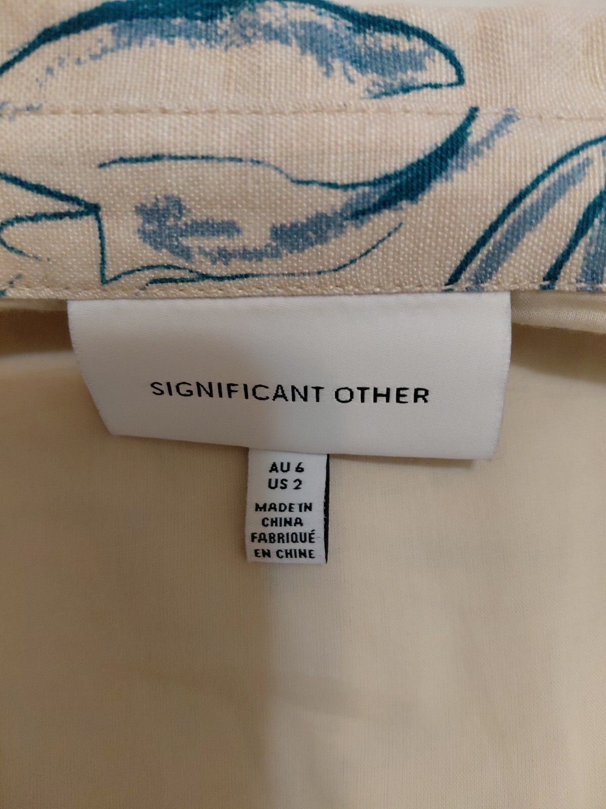 Significant Other Ansel Printed Linen Blend Mini Shirt Dress SZ 2 EUC #263