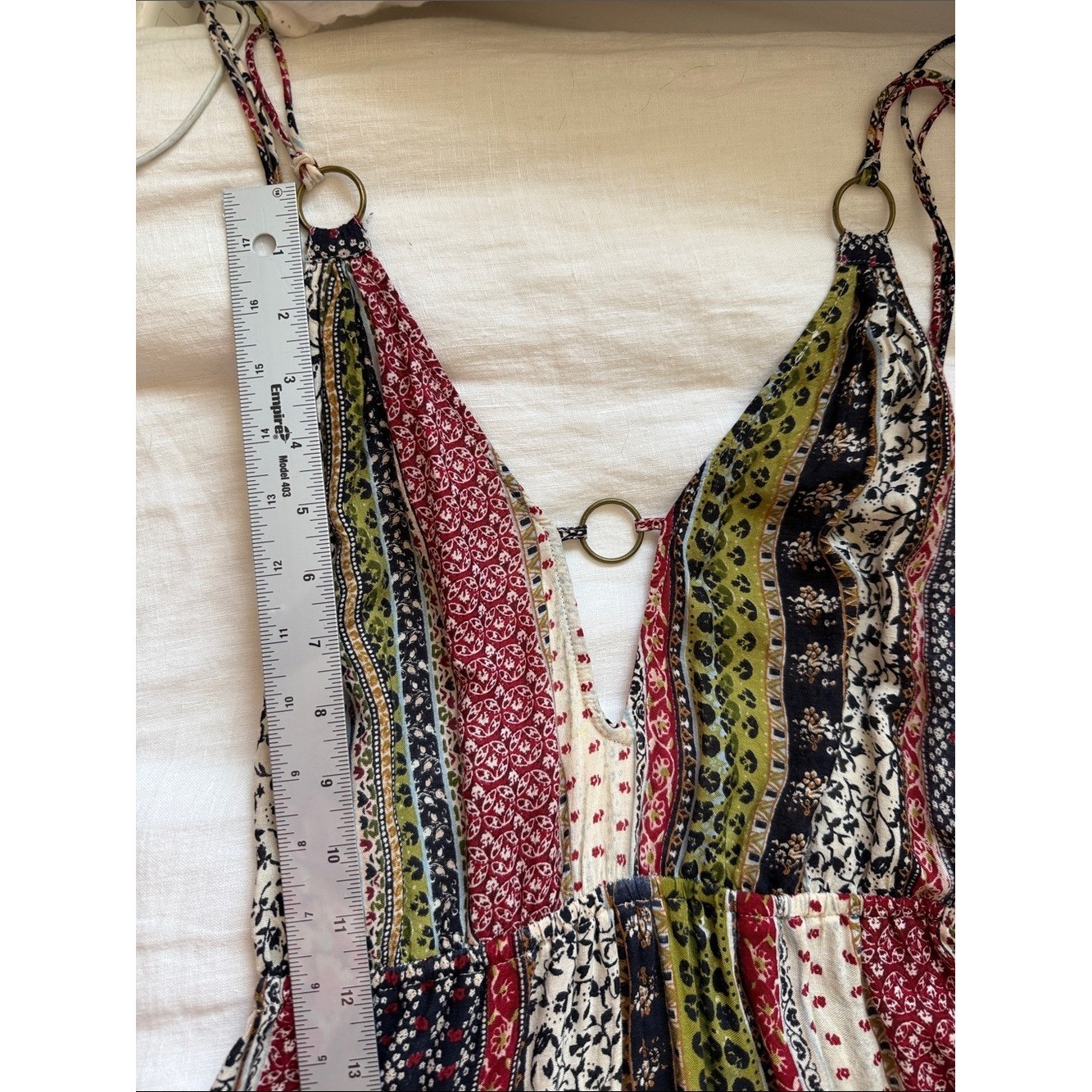 Boho Patchwork Print Maxi Dress | Strappy Summer Dress | Festival & Vacation Sty