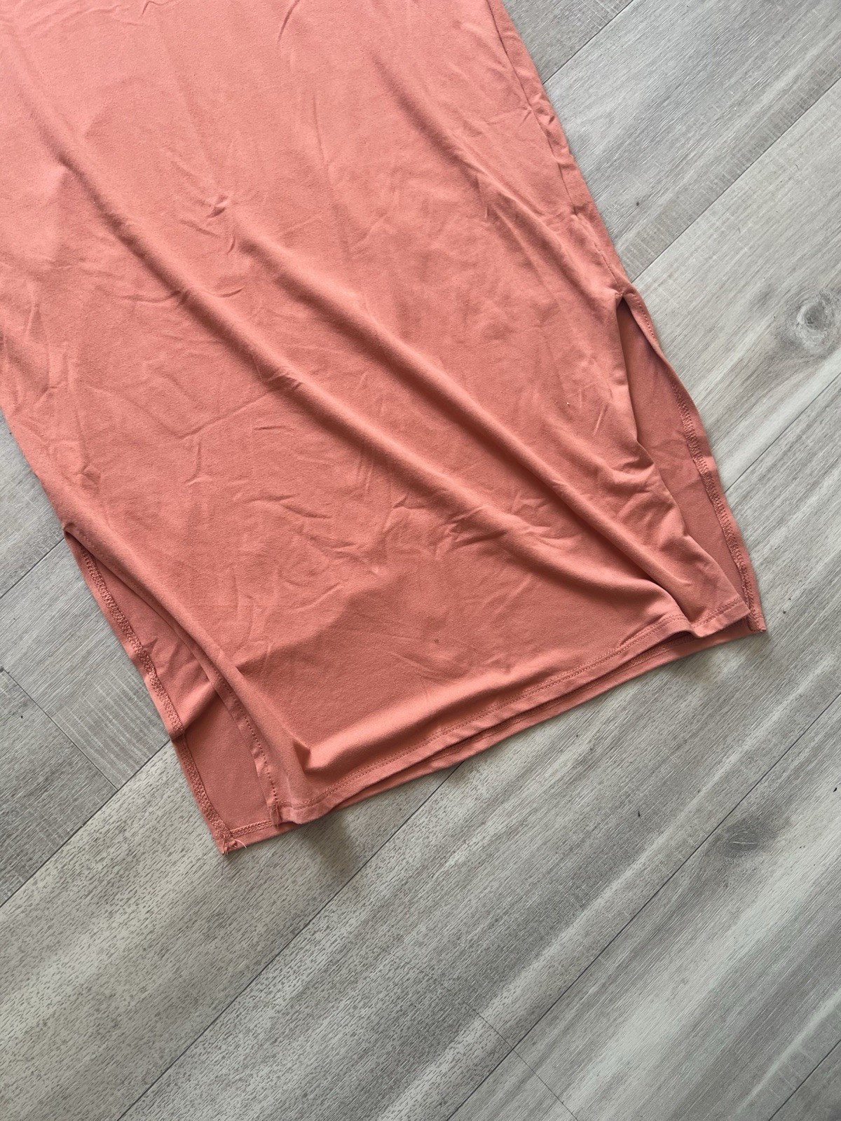 Heart vs Hips Orange Solid Scoop Neck Sleeveless Tank Midi Dress Side Slit L