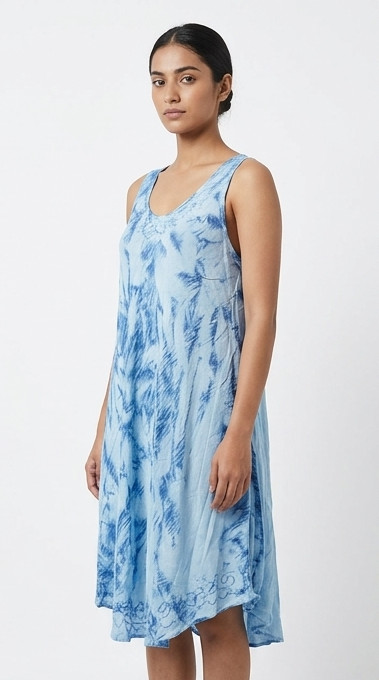 Women & Girls SunDress Light Sky Blue Colour Sleeveless SD048