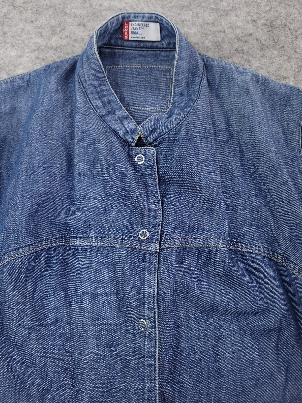Levis Engineered Denim Dress Size 8 10 Twisted Y2K Vintage Press Stud