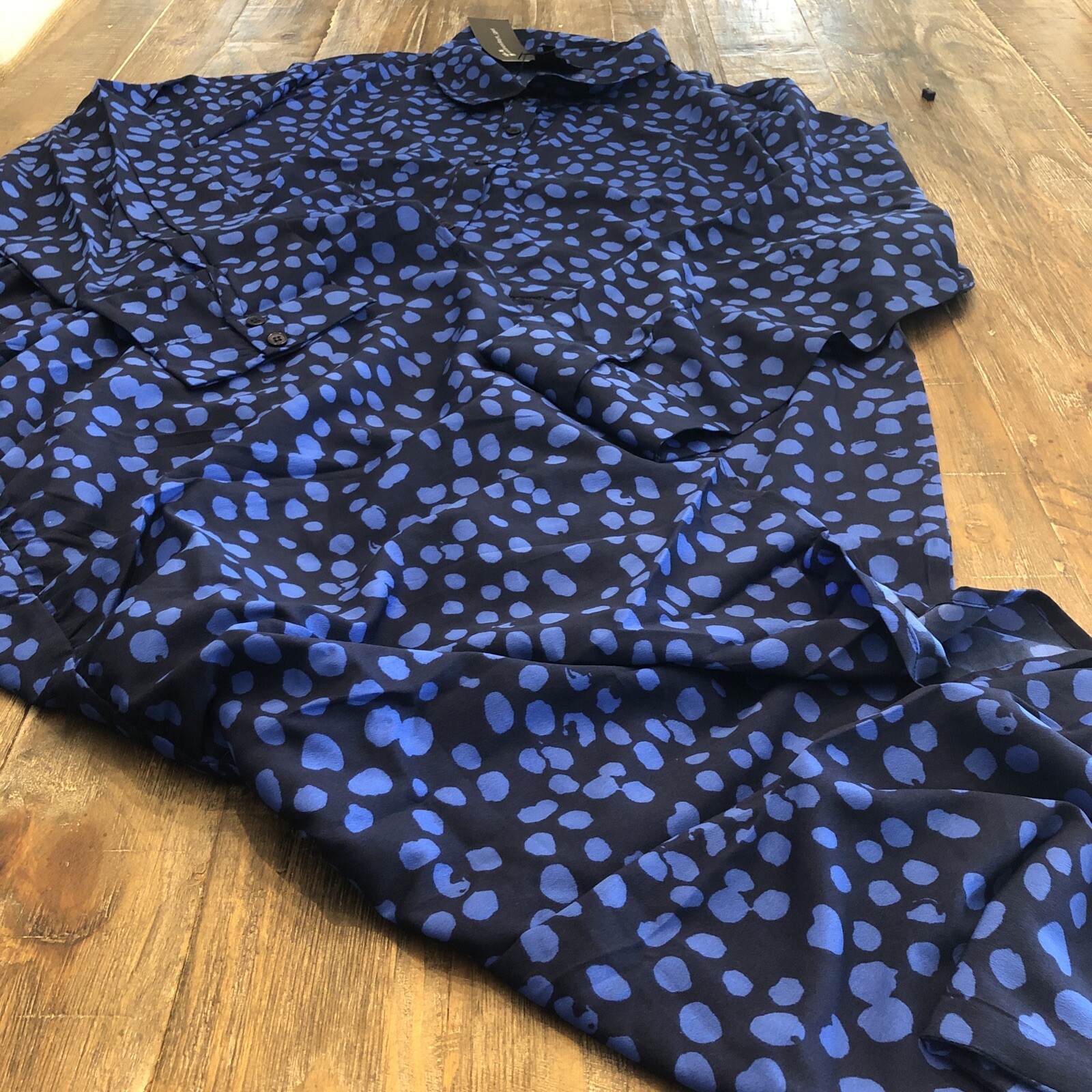 Wednesday’s Girl Curve midi shirt dress with tiered skirt Size 20 in Navy