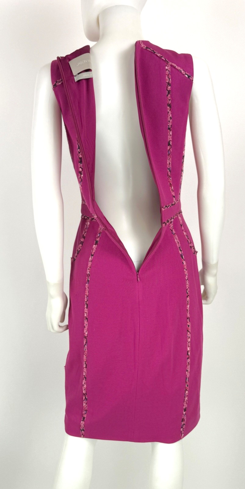 Jason Wu Auth Pink Cotton Stretch Dress 6 US 42 IT M Zip Sleeveless Silk Lined