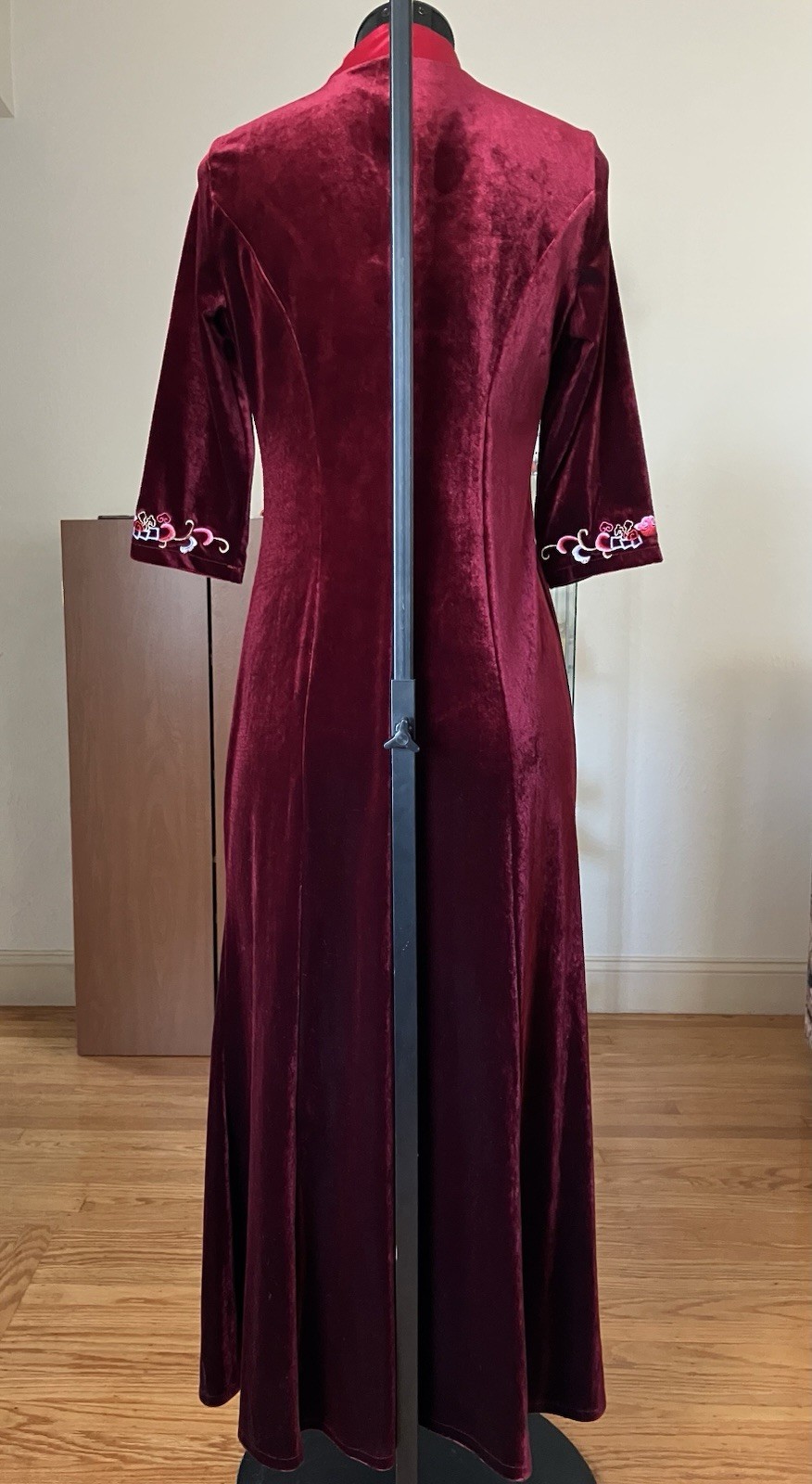 Maroon And Pink Chinese Elegant Dress